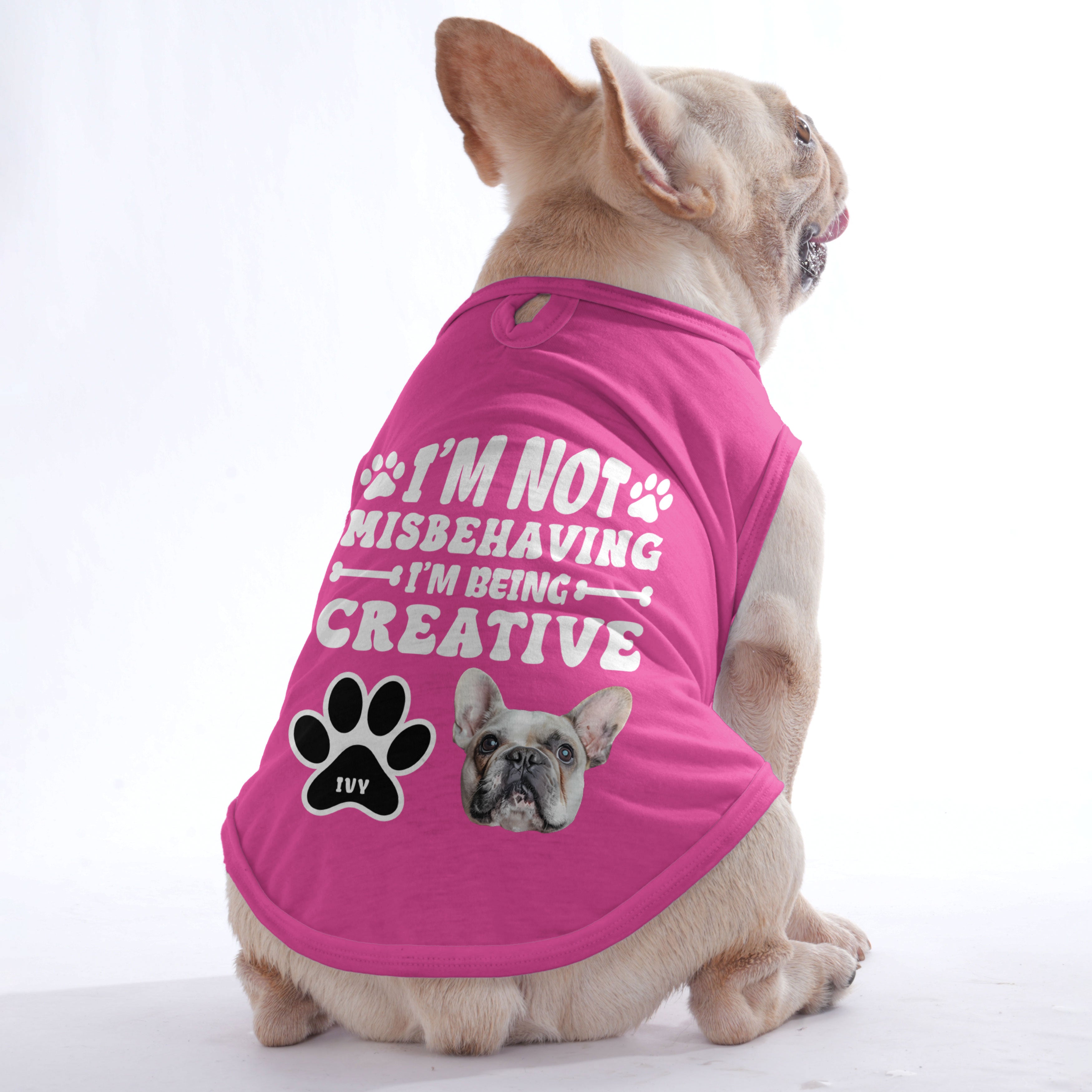 I’m not misbehaving – Personalized Shirt with Your Dog’s Name and Face – Dog Shirt