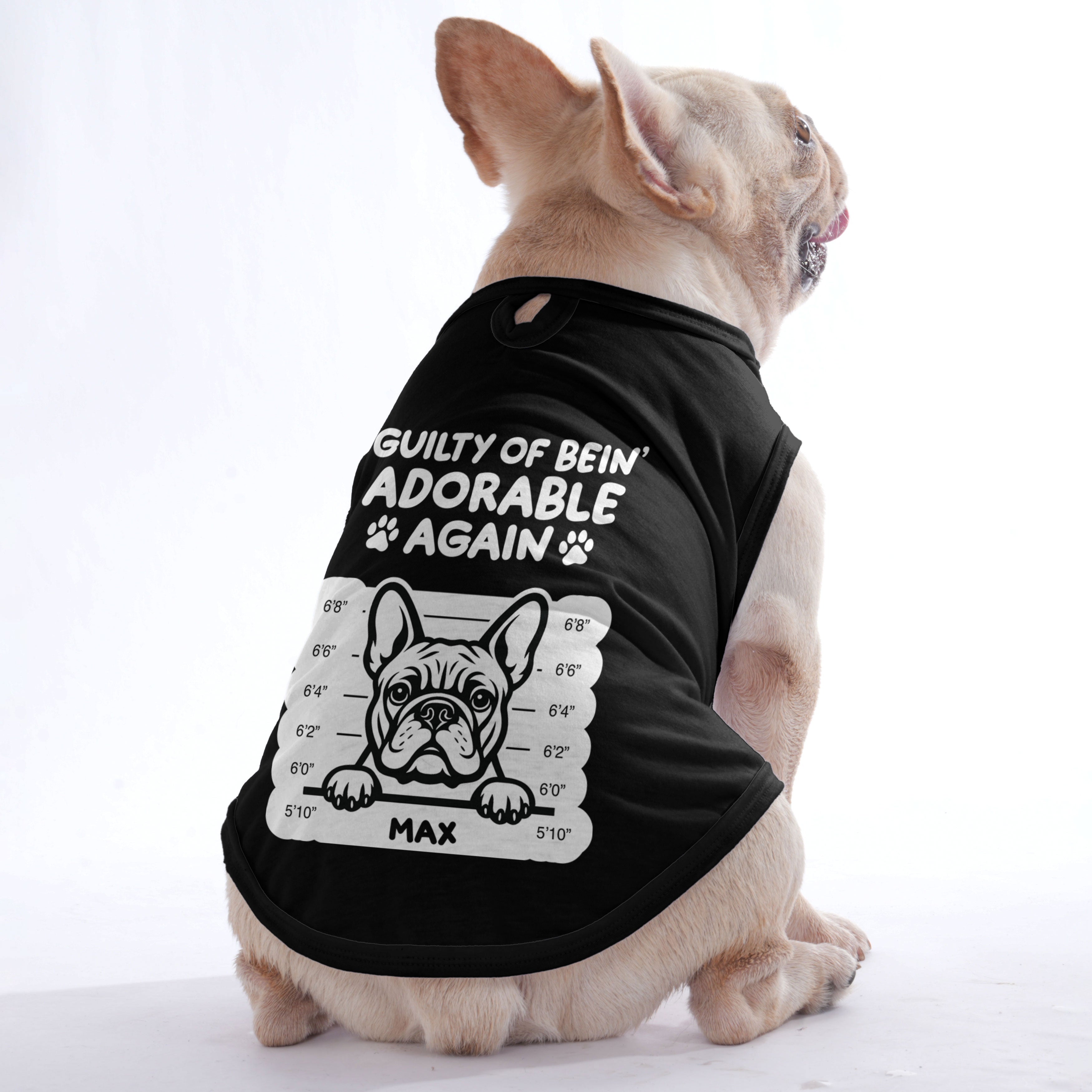 Guilty of bein’ adorable. Again – Personalized Shirt with Your Dog’s Name and Breed – Dog Shirt