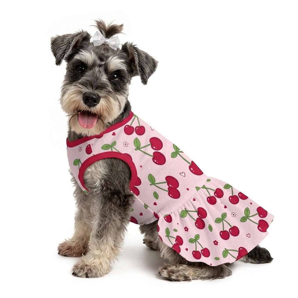 Sweet Cherry Small Dog Ruffle Dog Dress
