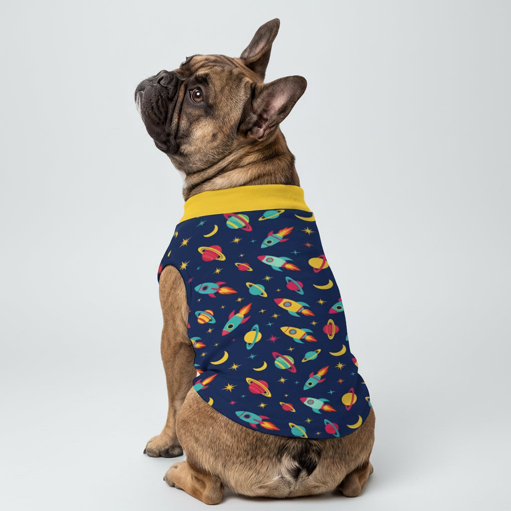 Space Rocket Small Dog Fleece Vest
