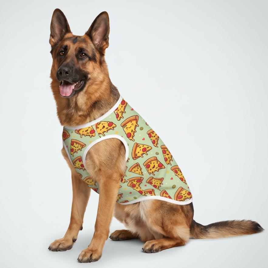 Happy Pizza Slices Big Dog Shirt