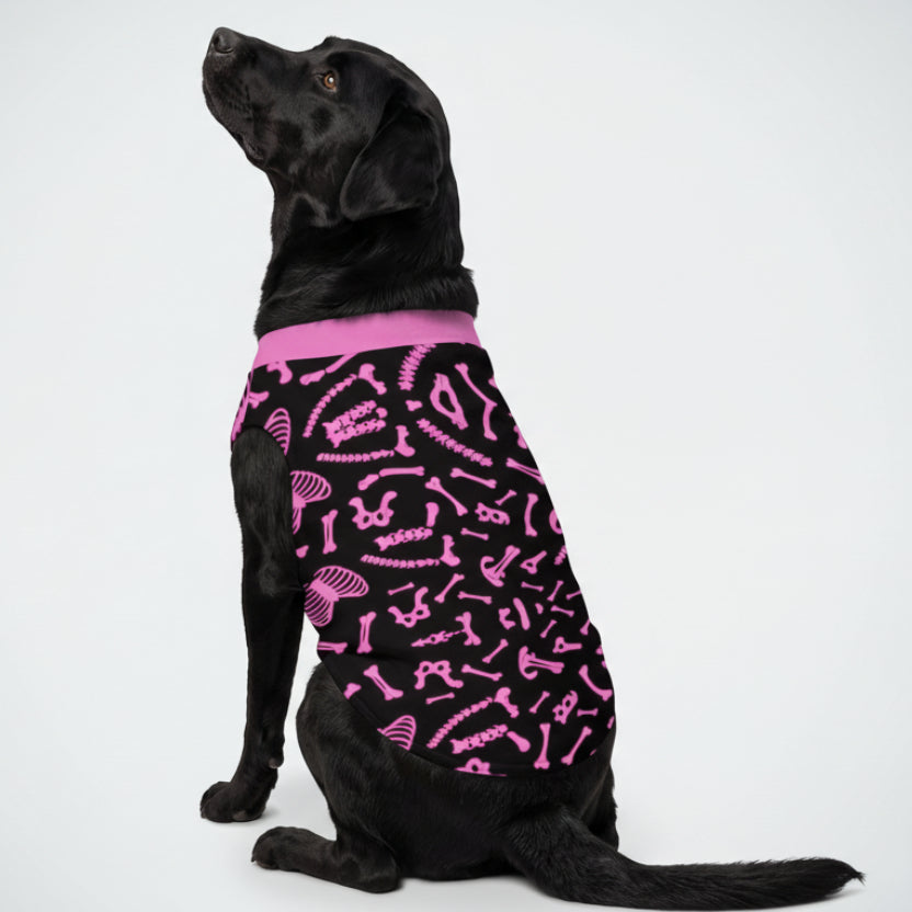 Pink Skeleton Big Dog Fleece Vest