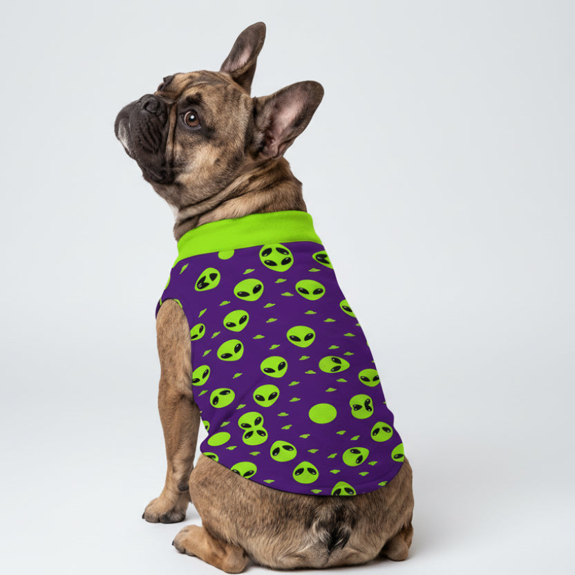 Neon Alien Small Dog Fleece Vest