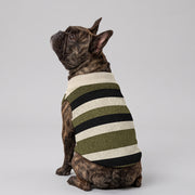 Olive Striped Small Dog Fleece Vest