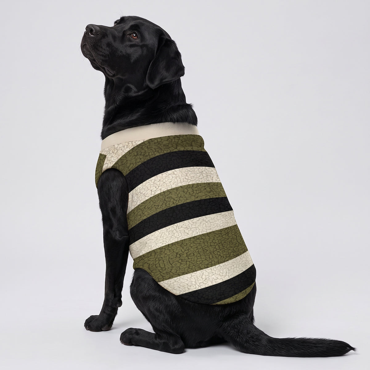 Olive Striped Big Dog Fleece Vest