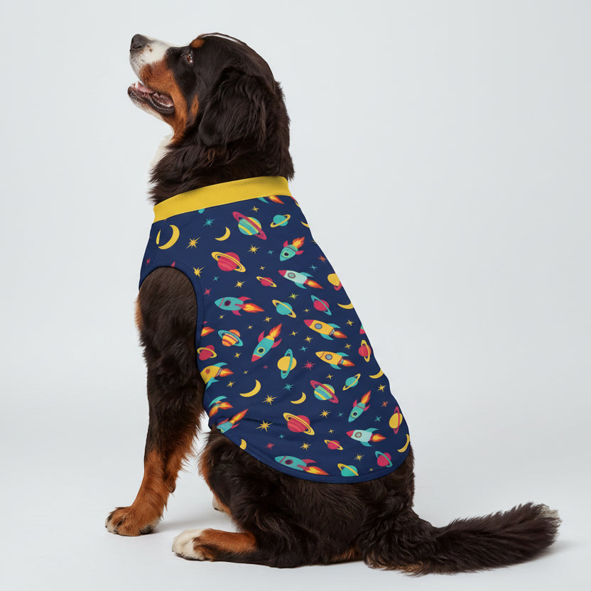 Space Rocket Big Dog Fleece Vest