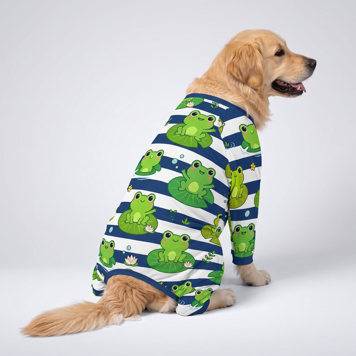 Striped Frog Boy Dog Pajamas for Small and Big Dogs