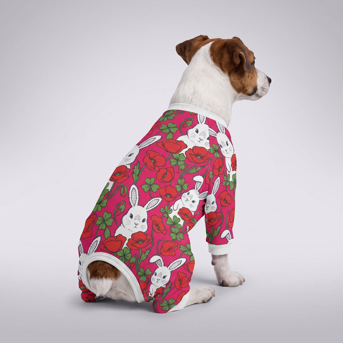 Floral Bunny Girl Dog Pajamas for Small and Big Dogs