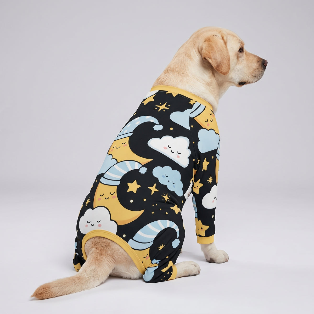 Sleepy Moon Boy Dog Pajamas for Small and Big Dogs