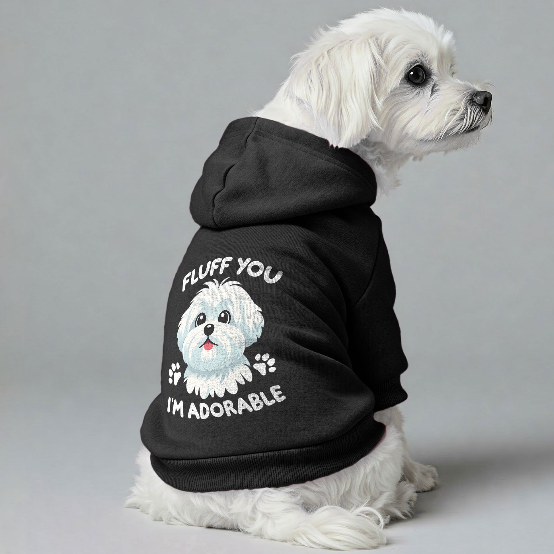 Maltese “I’m Adorable” dog hoodie