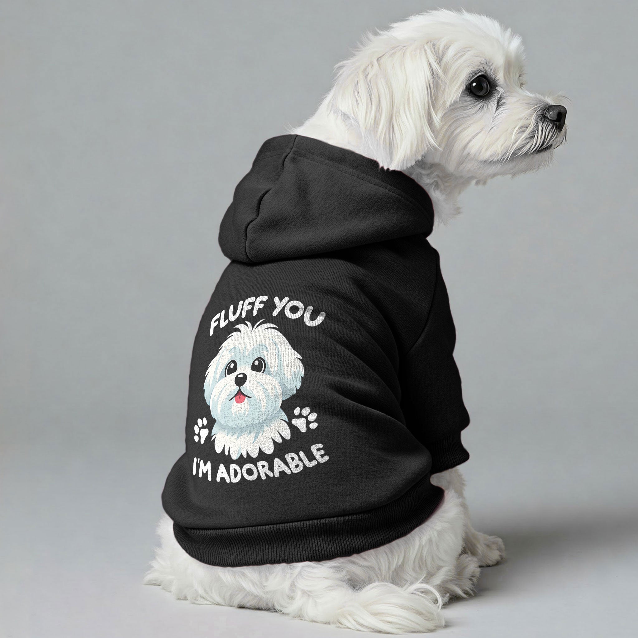 Maltese “I’m Adorable” dog hoodie