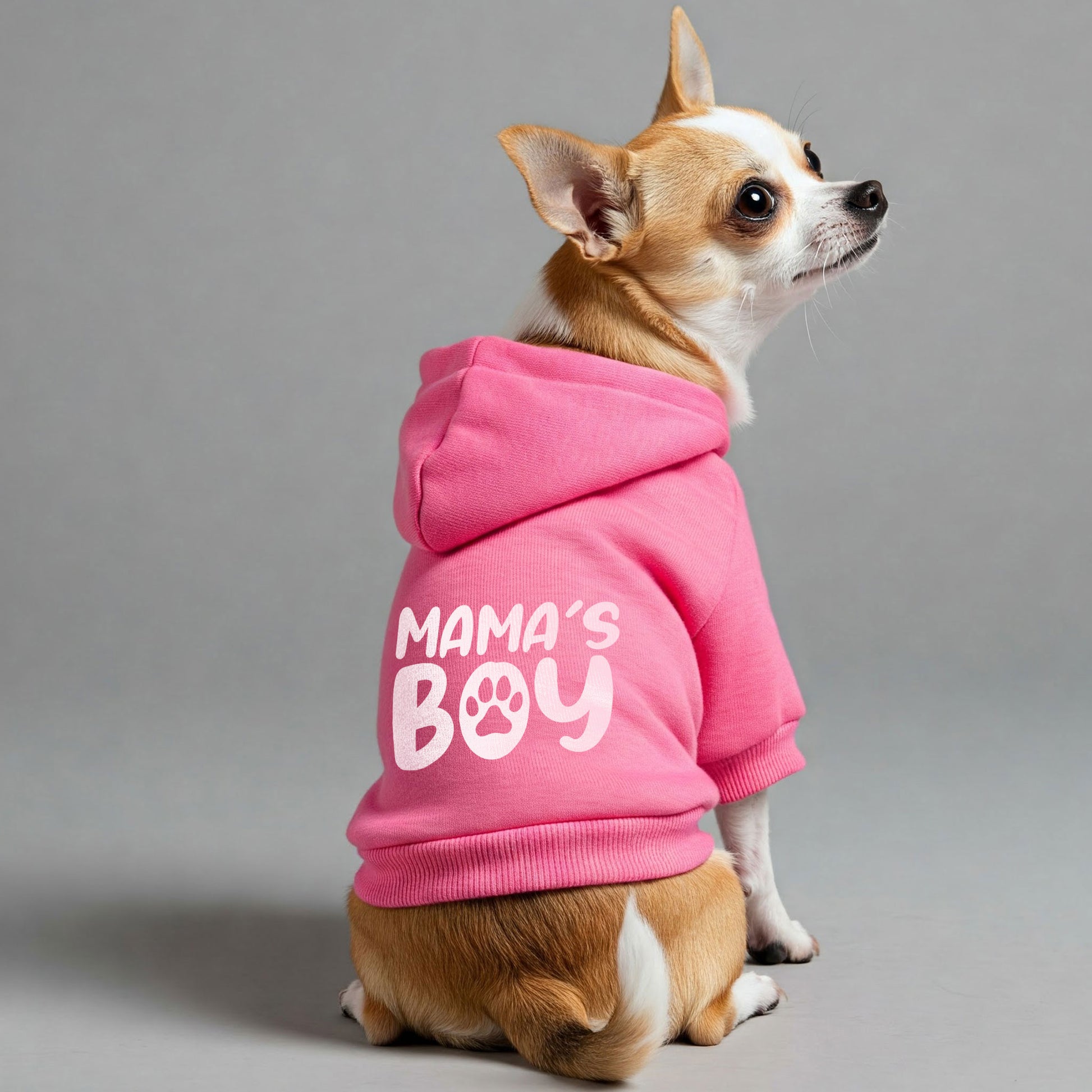 'Mama’s Boy' Dog Hoodie pink