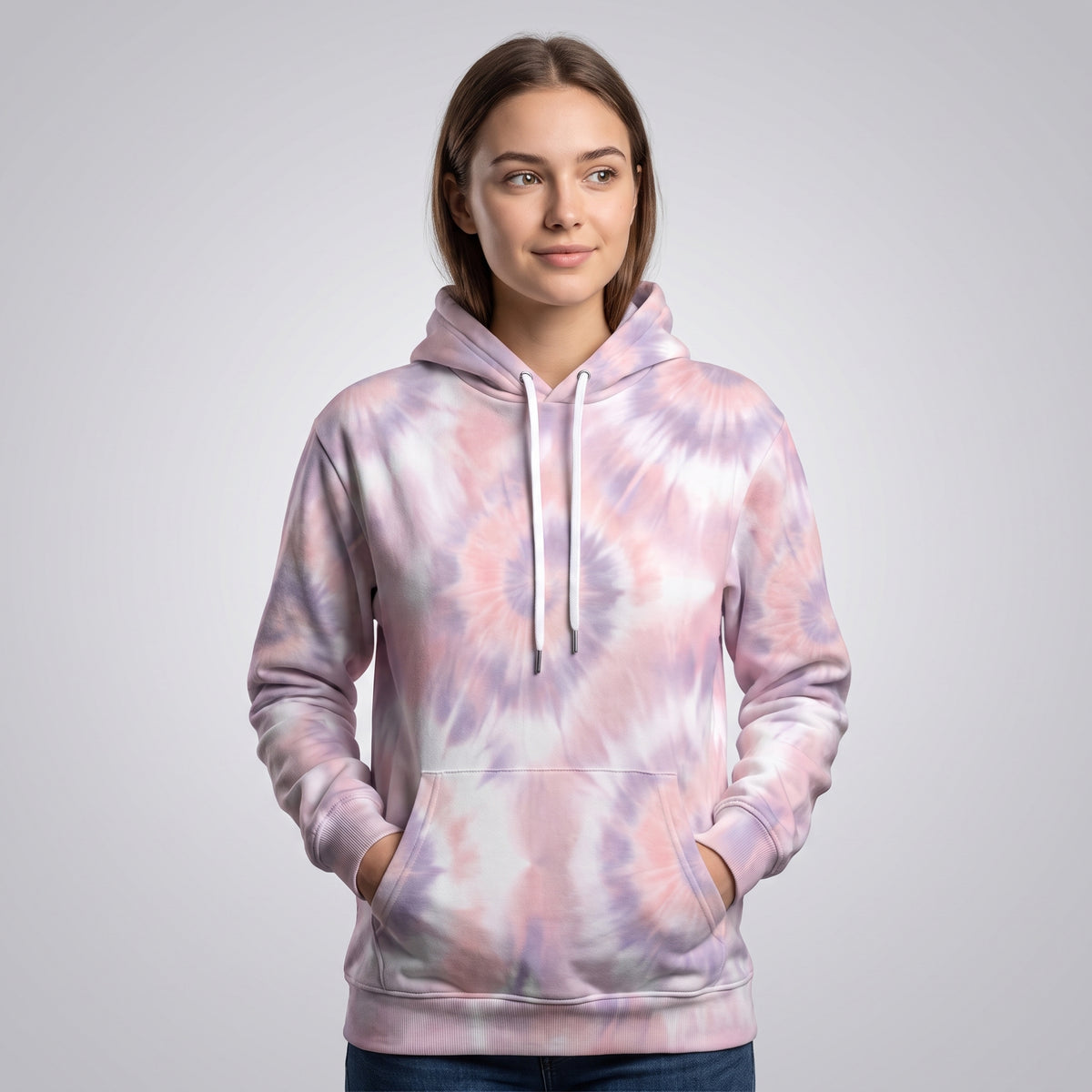 Pastel Swirl Tie-Dye Matching Human Hoodie for Dog Owners