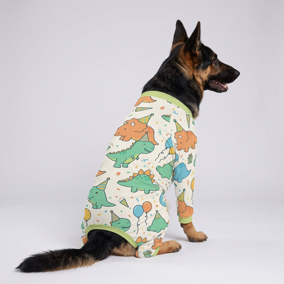 Party Dinosaur Boy Dog Pajamas for Small and Big Dogs