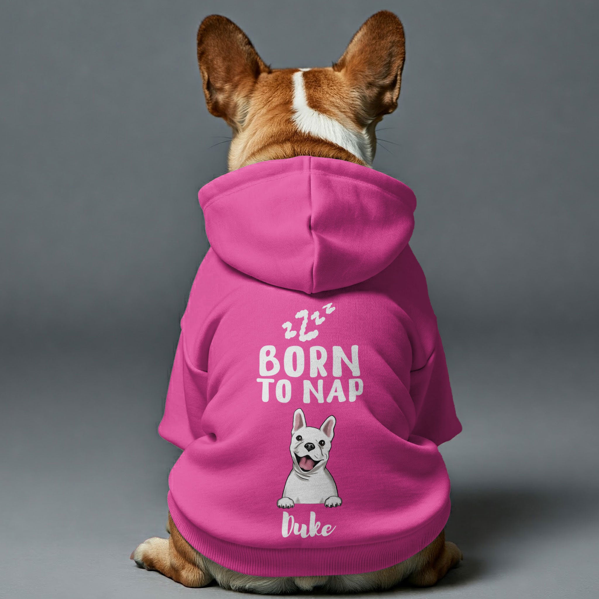 BORN TO NAP - personalized hoodie with your dog name and breed – dog hoodie – dog clothes