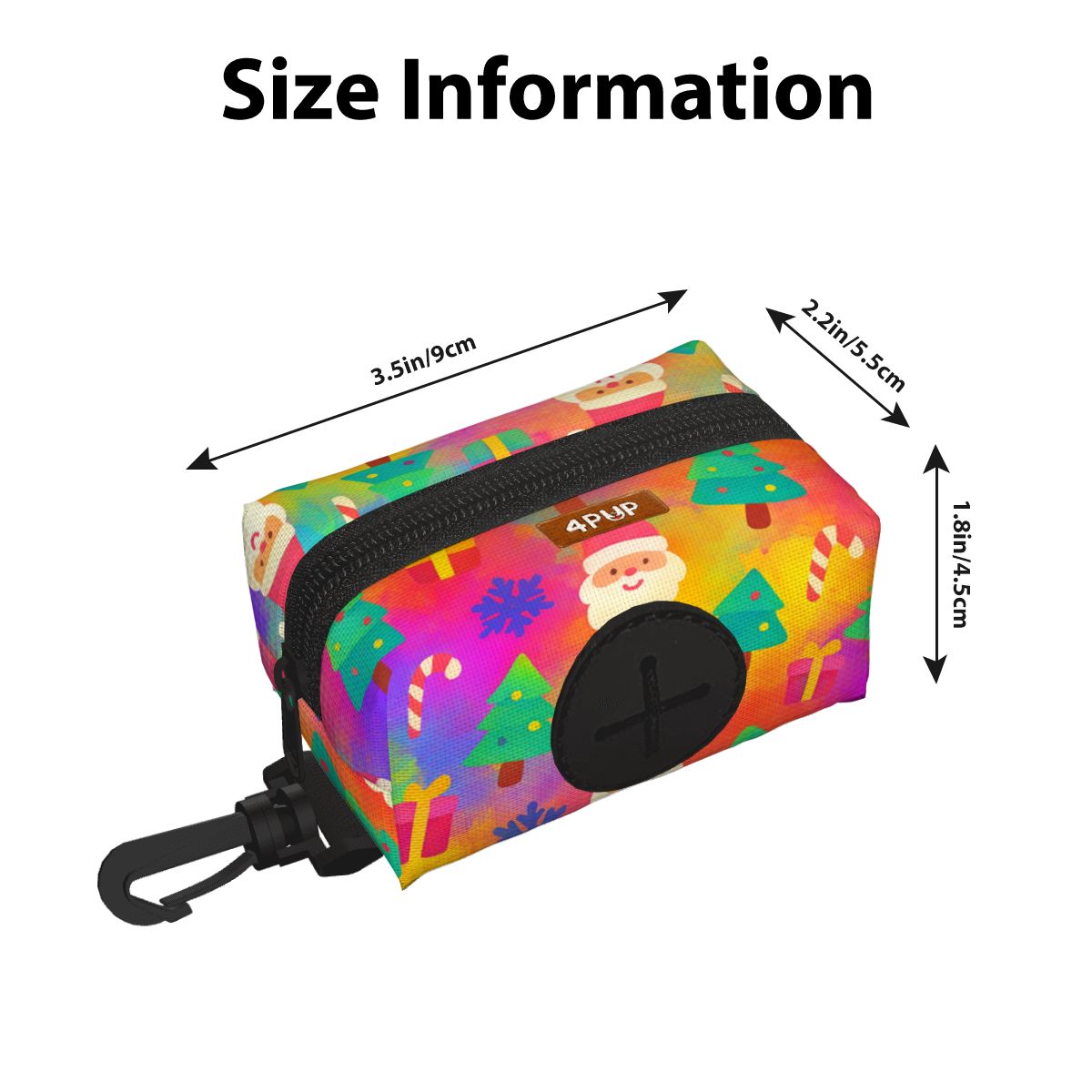 Nala Dog Poop Bag Holder size info