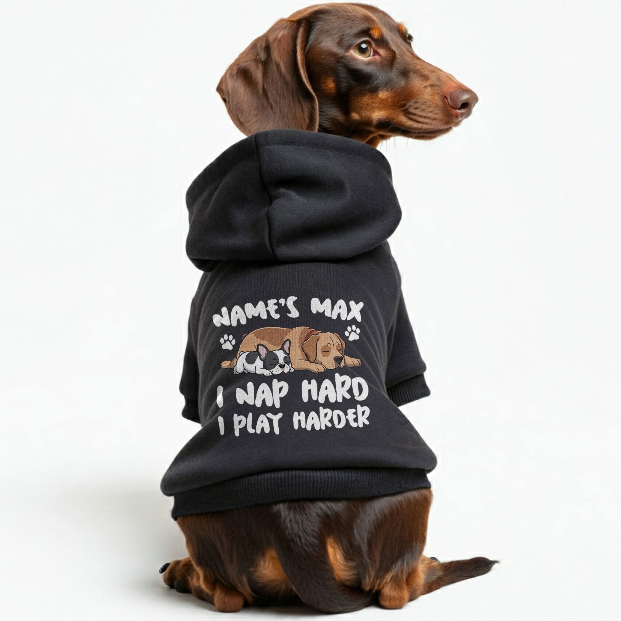 Nap Hard - personalized hoodie with your dog name – dog hoodie – dog clothes