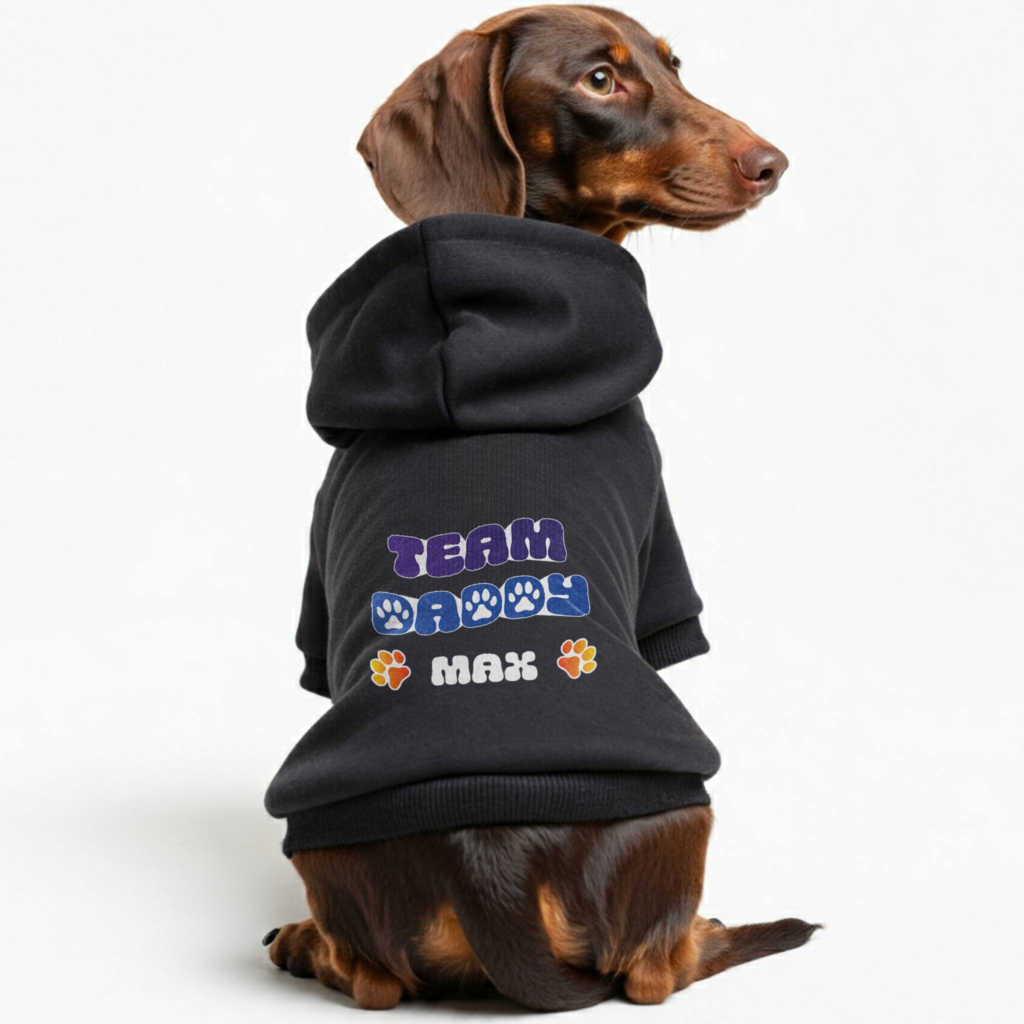 Team Daddy / Mommy -Personalized hoodie featuring your dog’s name and choice of Mommy or Daddy – dog hoodie – dog clothes