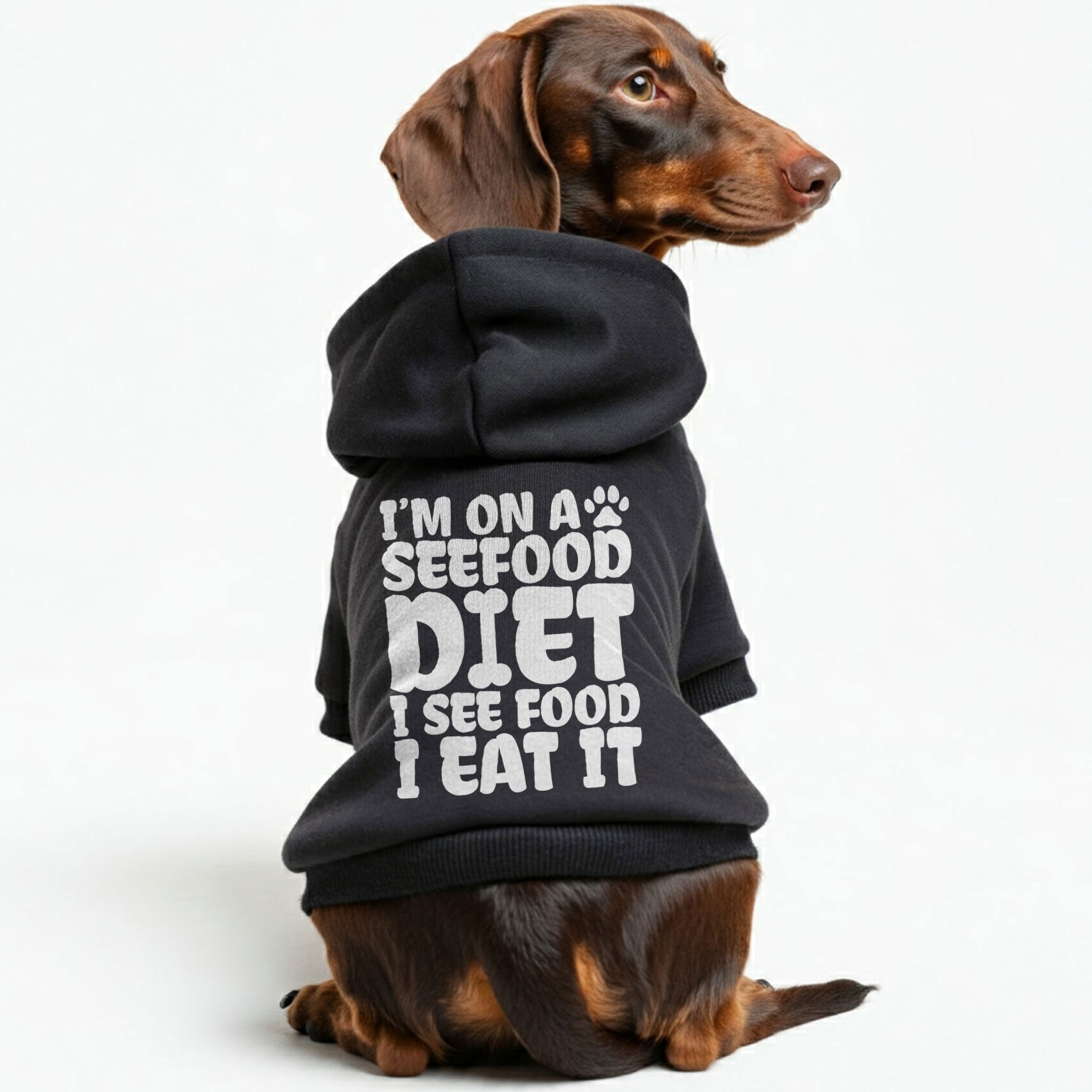 I’m on a Seefood Diet (I See Food, I Eat It) – Dog Hoodie – Dog Clothes