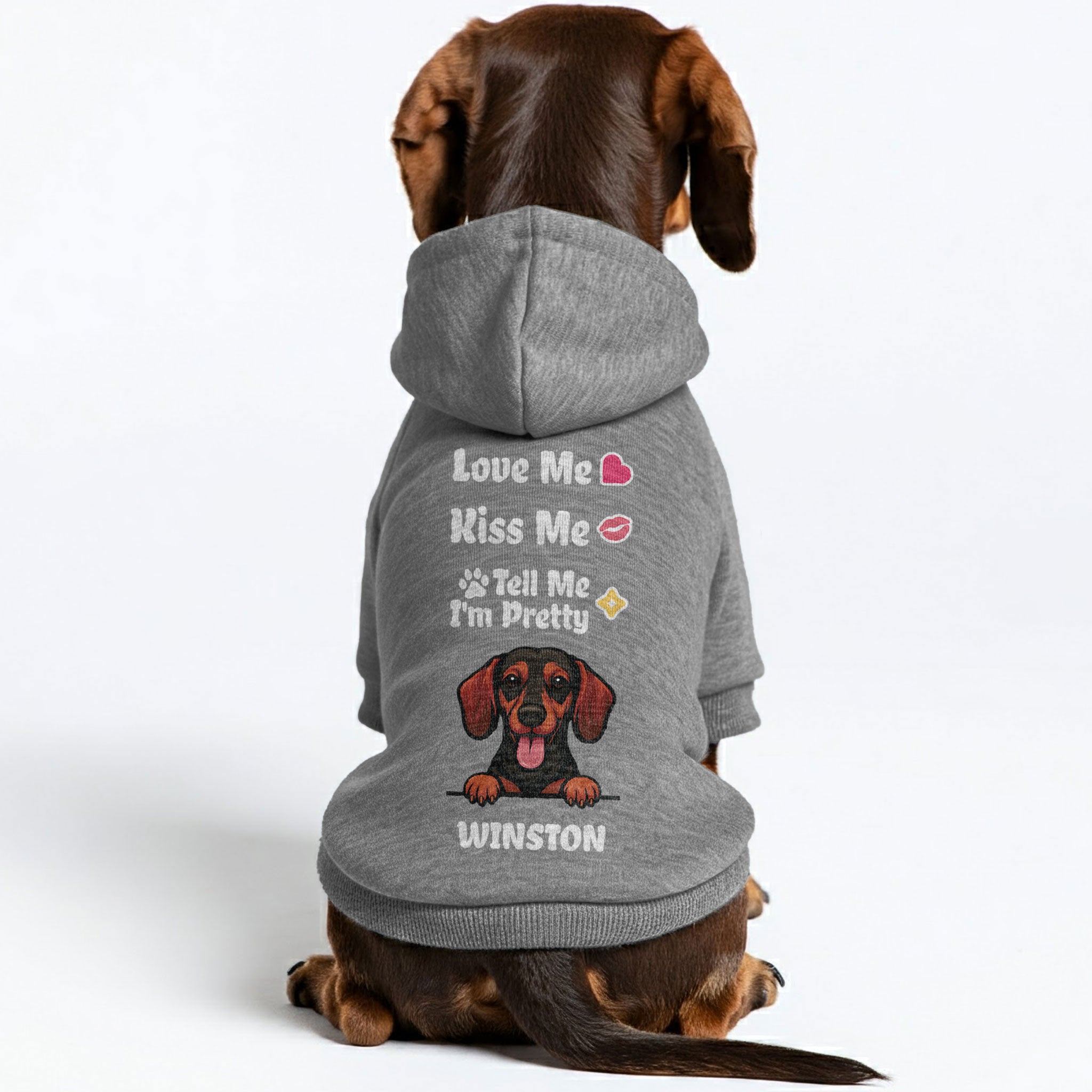 LOVE ME - personalized hoodie with your dog’s name and breed – dog hoodie – dog clothes