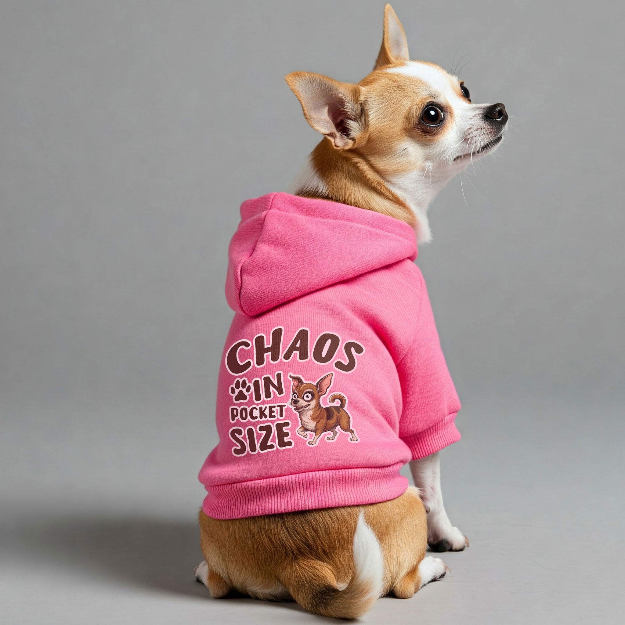 Chaos in Pocket Size - Chihuahua Dog Hoodie