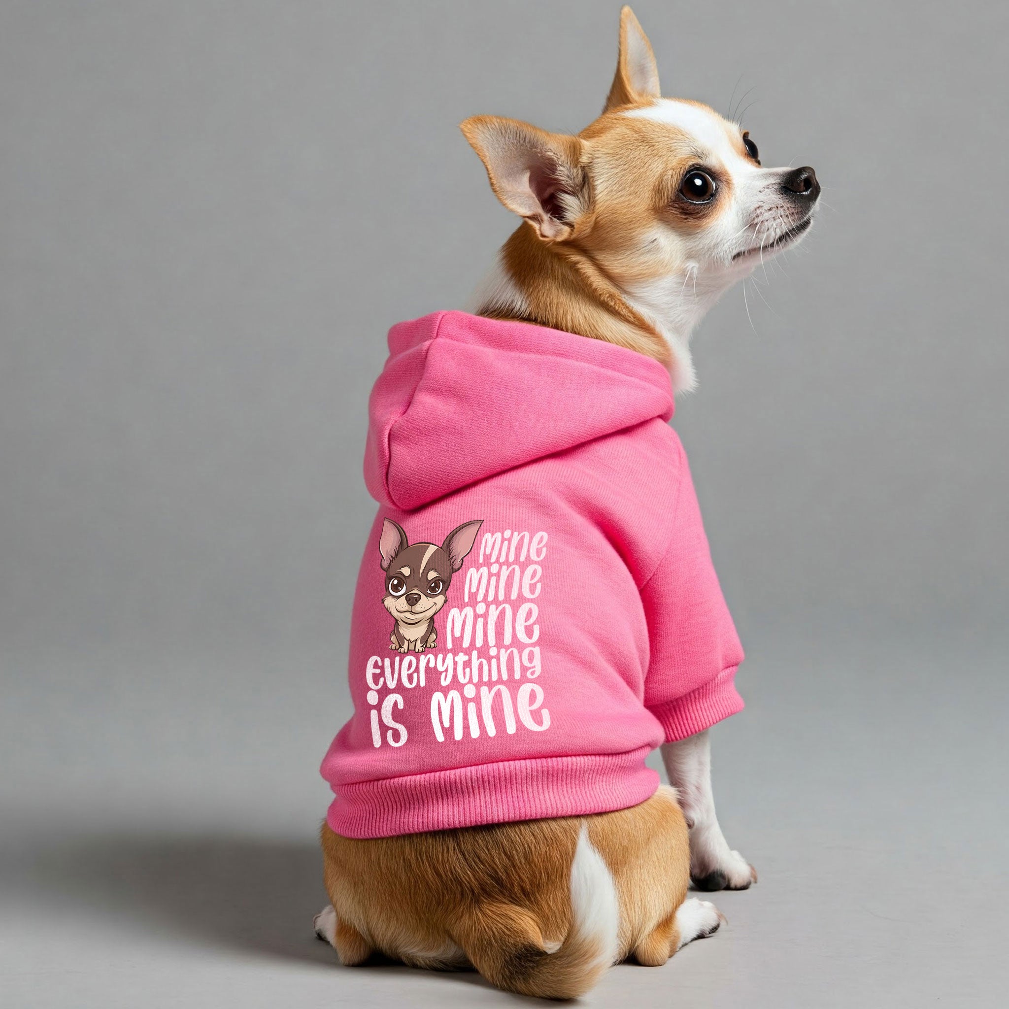 Mine. Mine. Mine. (Everything is mine.) - Chihuahua Dog Hoodie