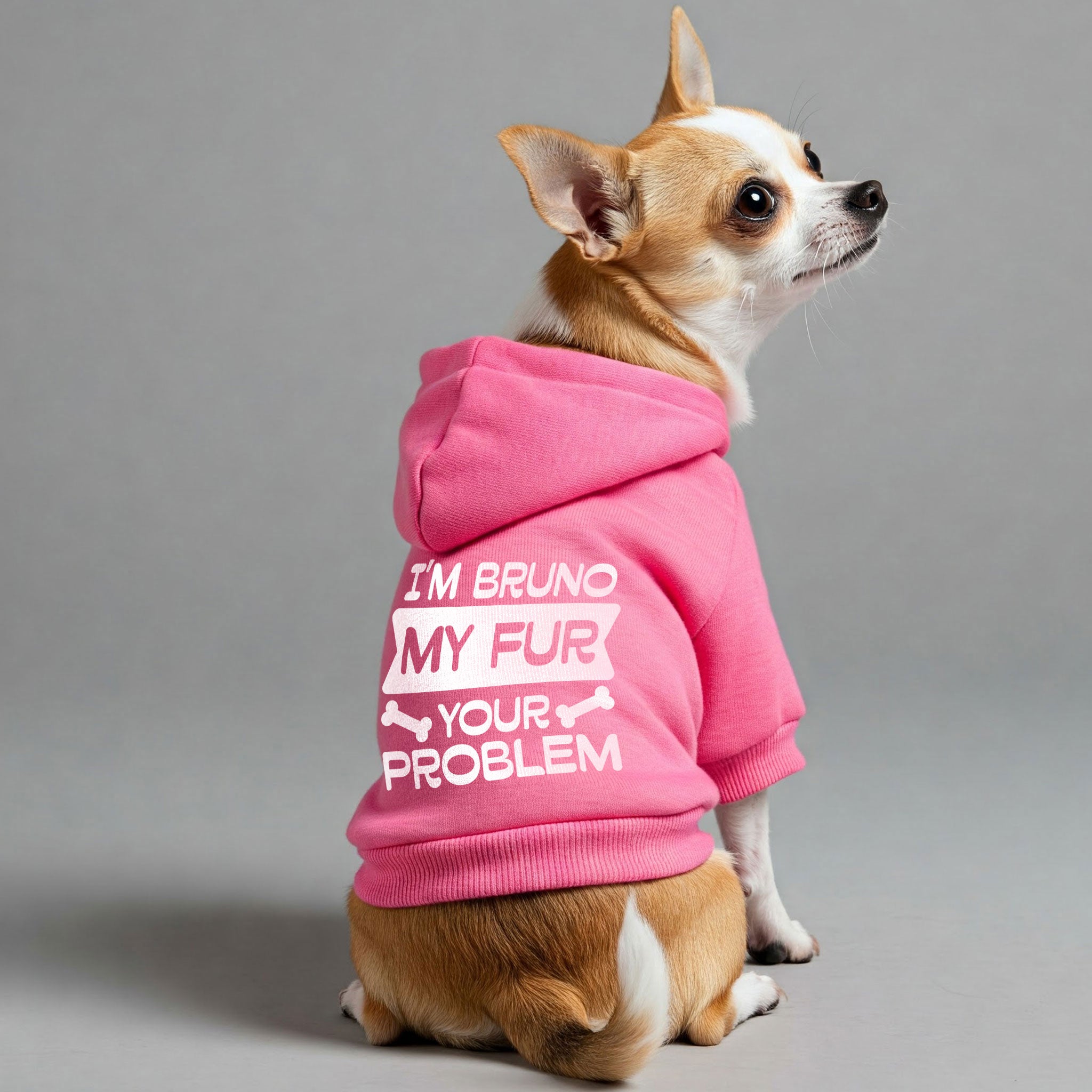 I'm Bruno. My fur, your problem - personalized hoodie with your dog name – dog hoodie – dog clothes