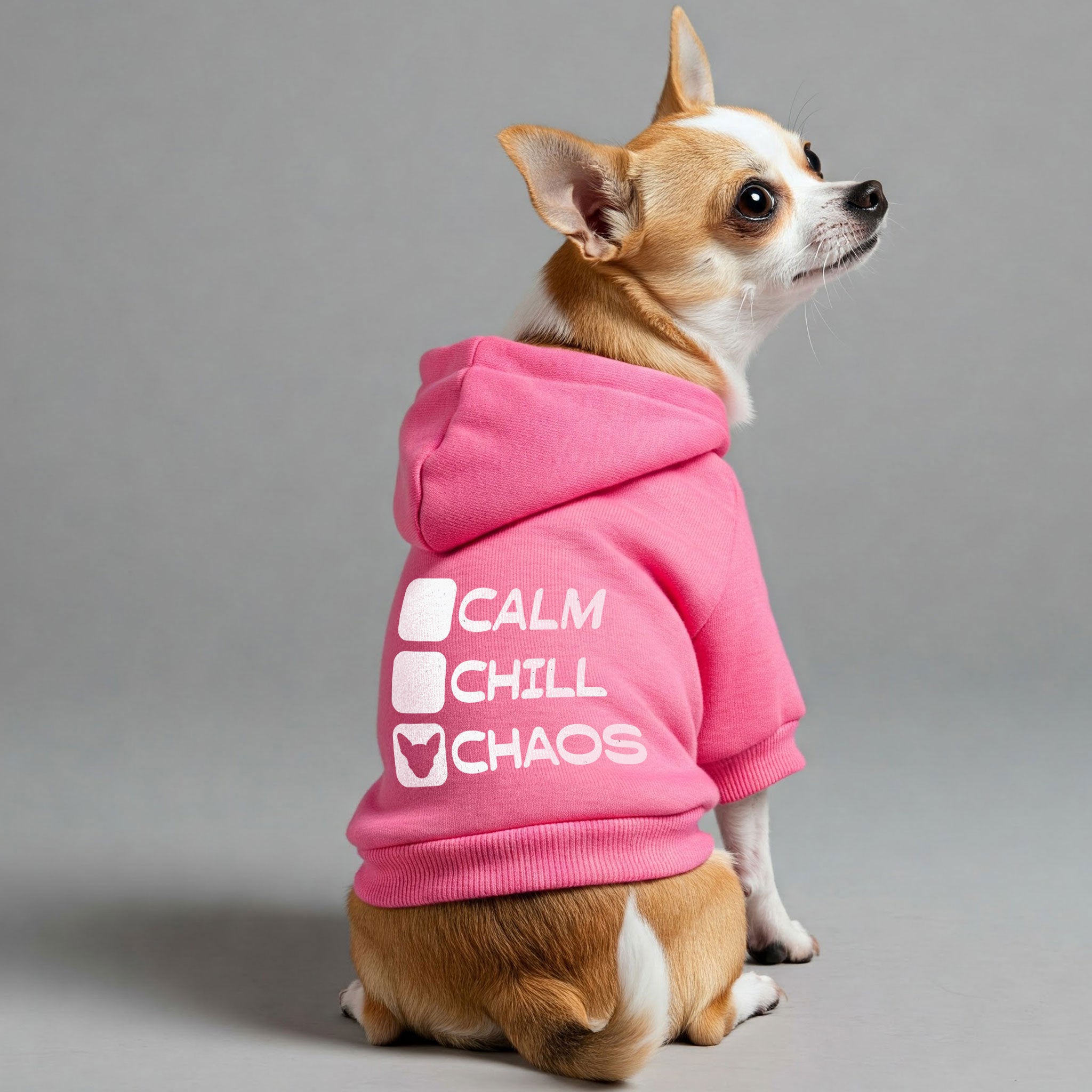 Calm,Chill,Chaos - Chihuahua Dog Hoodie