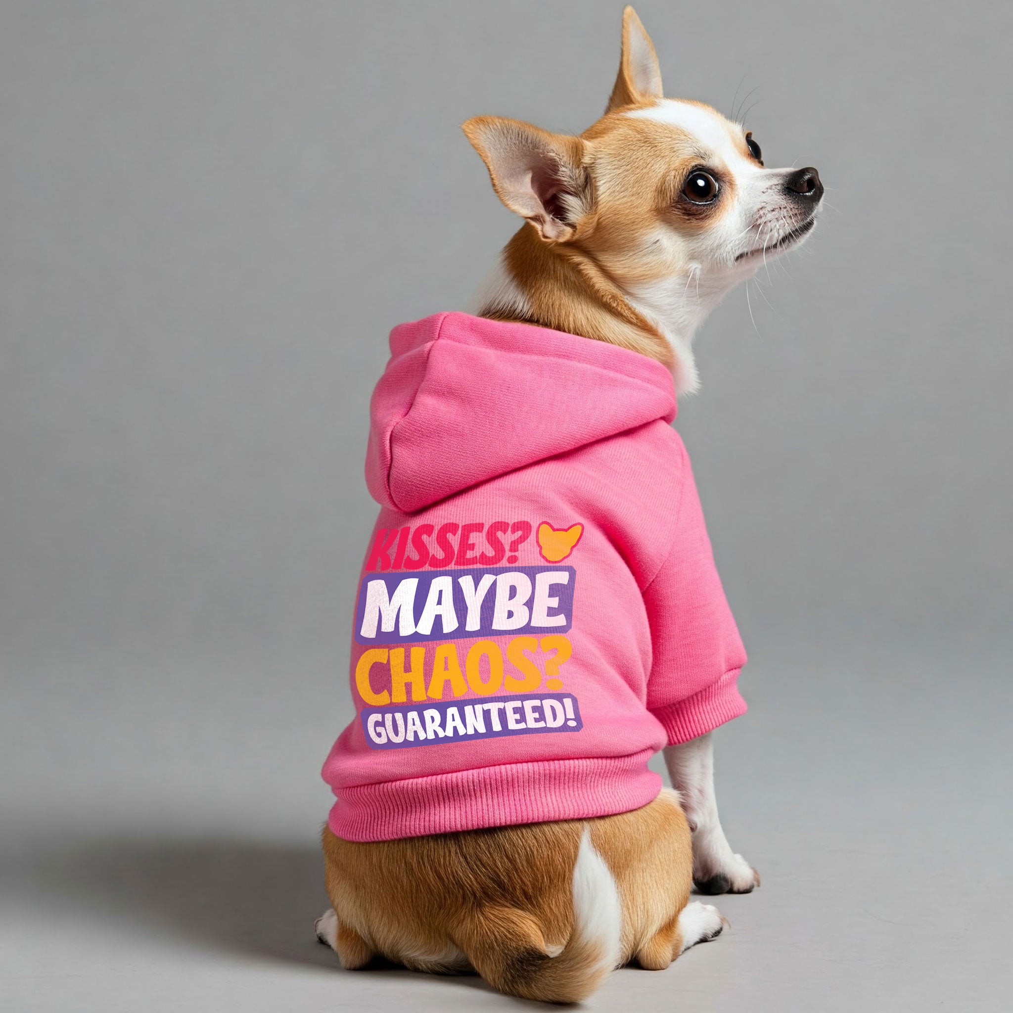 Kisses? Maybe. Chaos? Guaranteed! - Chihuahua Dog Hoodie