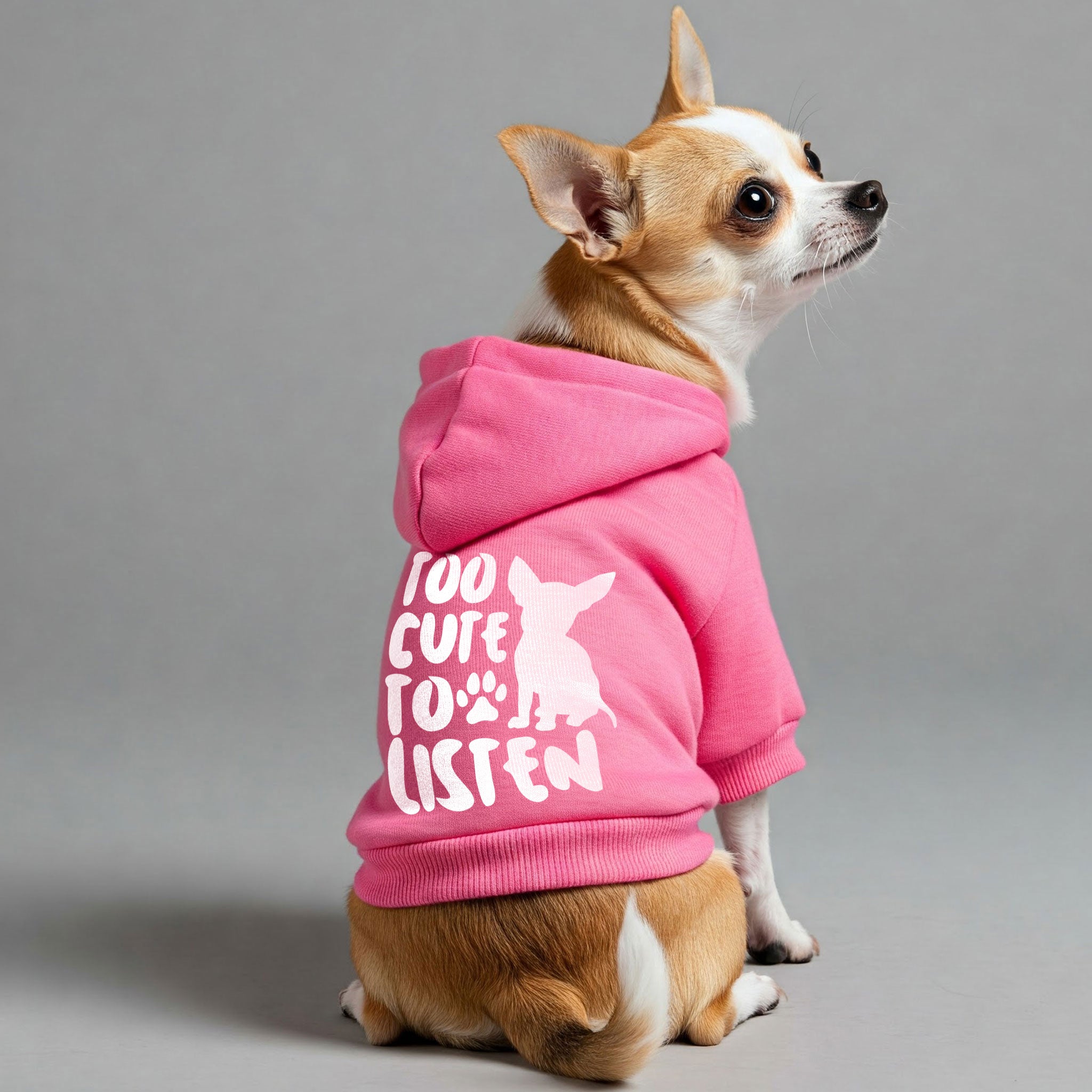 Too Cute to Listen - Chihuahua Dog Hoodie
