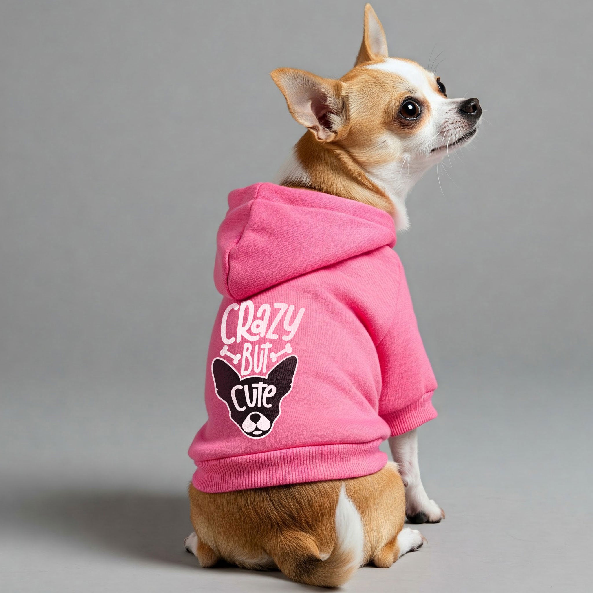 Crazy But Cute - Chihuahua Dog Hoodie