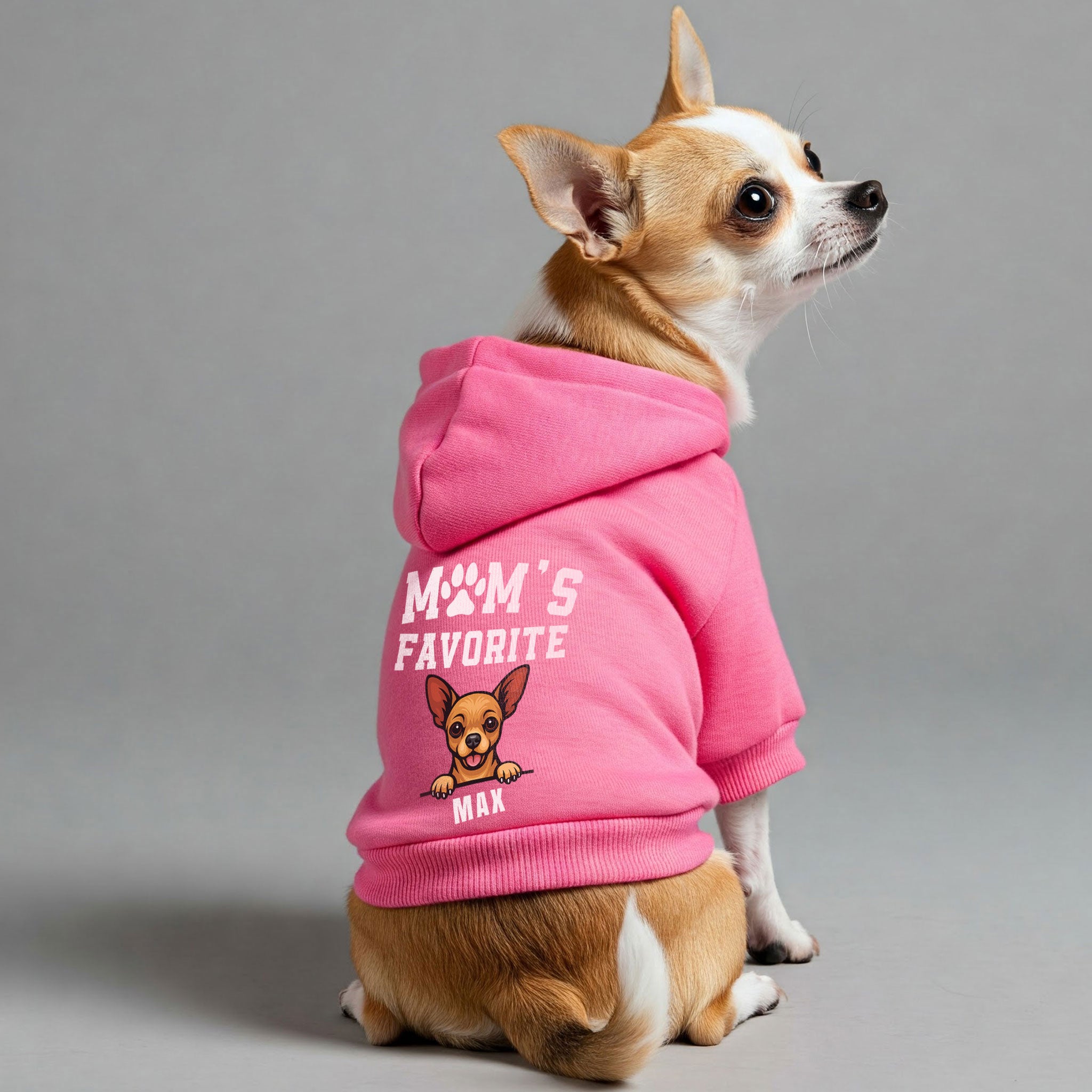 Mom's Favorite - personalized hoodie with your dog’s name and breed – dog hoodie – dog clothes