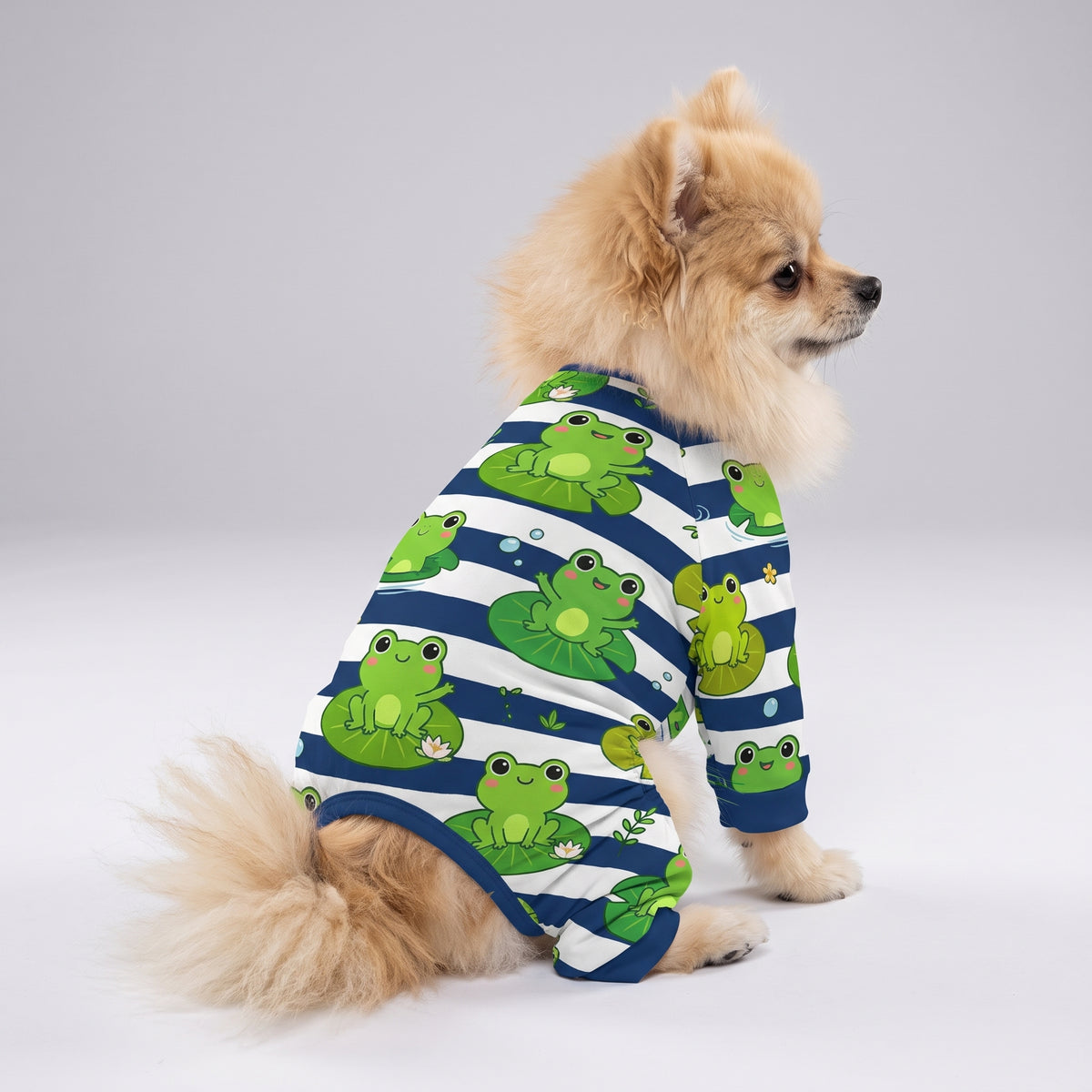 Striped Frog Boy Dog Pajamas for Small and Big Dogs