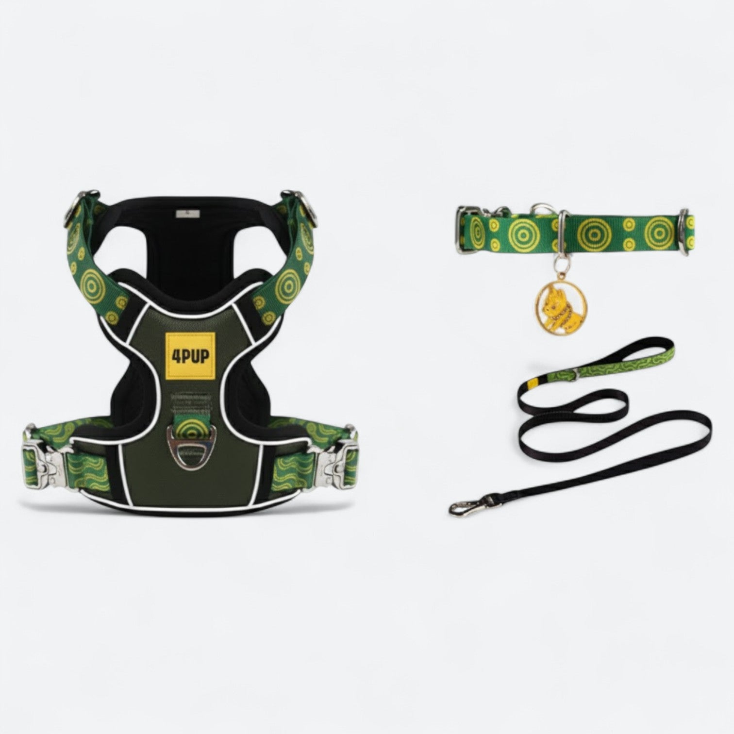 Reflective Dog Harness Set with Leash Collar