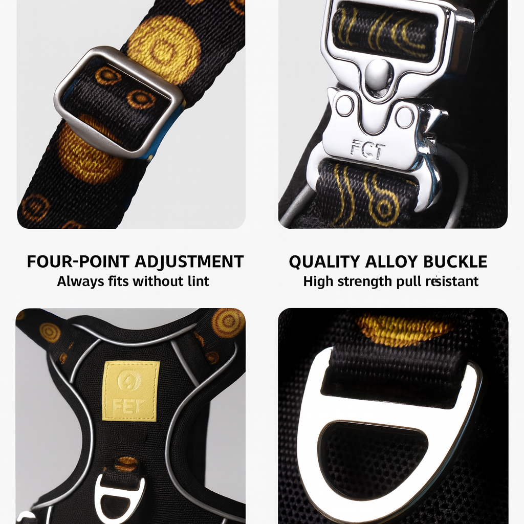 Reflective Dog Harness Set with Leash Collar