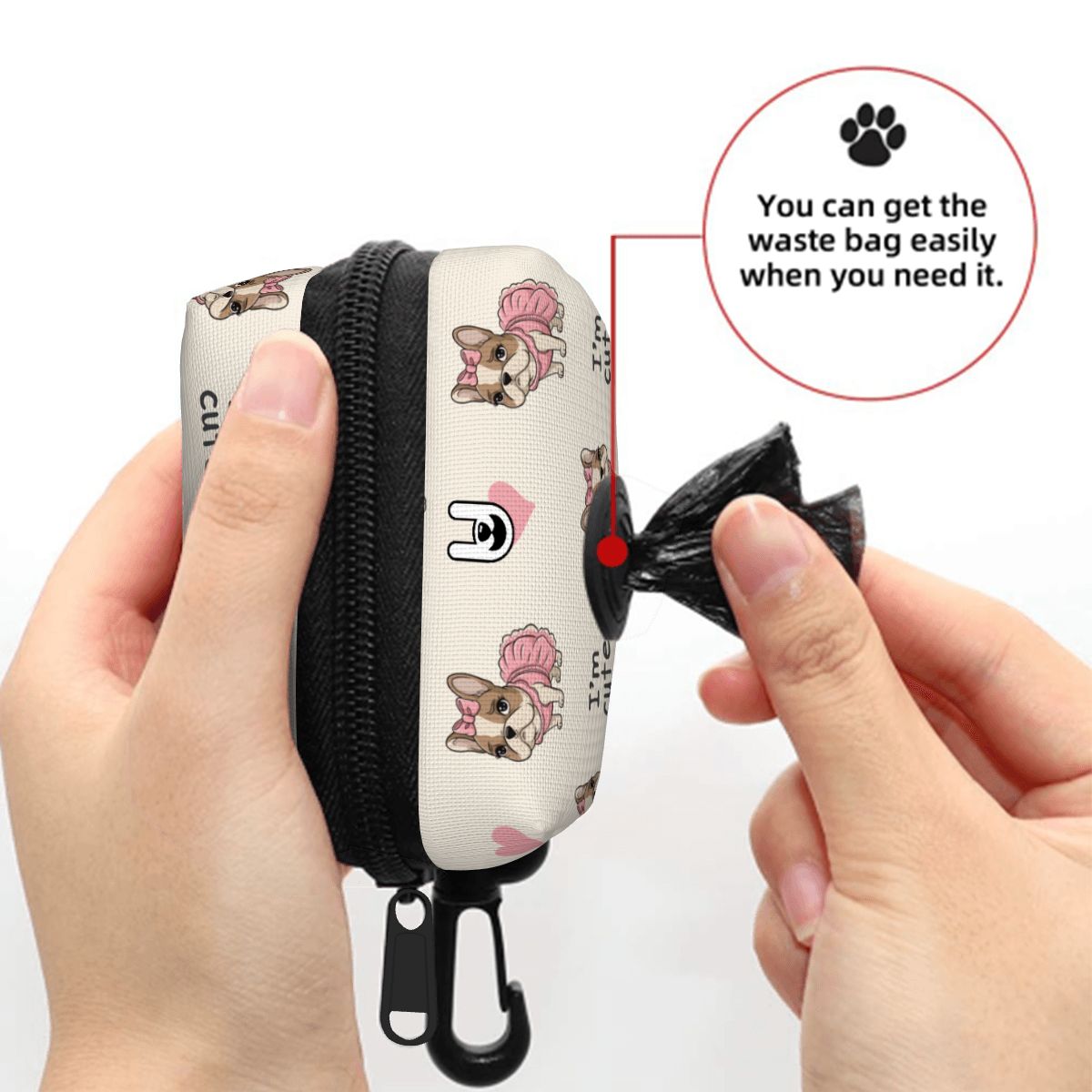 Rocky' Dog Poop Bag Holder with Leash Attachment