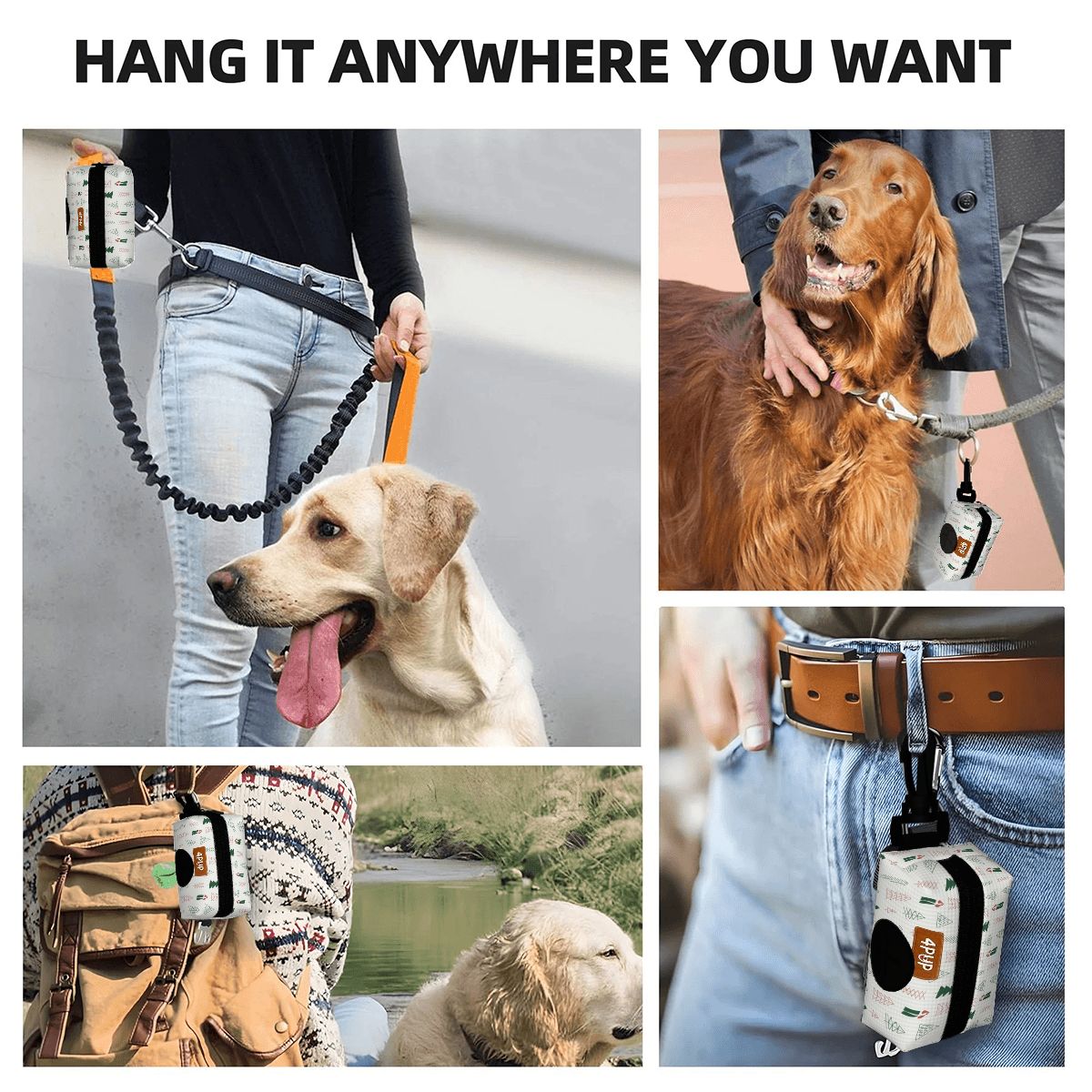 Rusty Dog Poop Bag Holder with leash