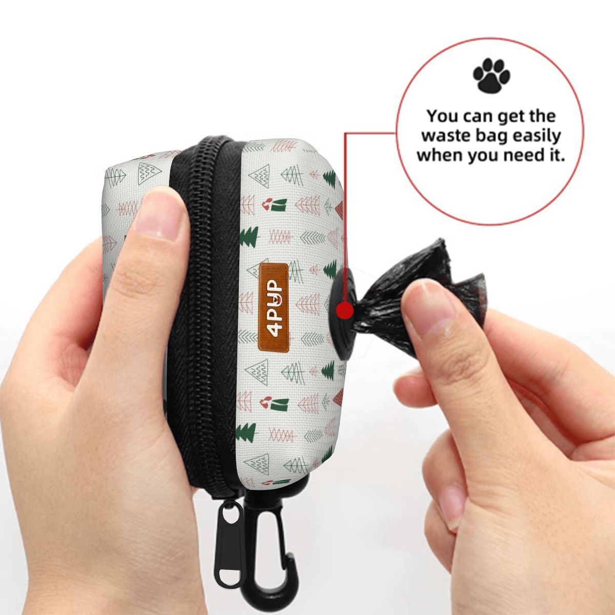 Rusty Dog Poop Bag Holder with leash Attachment