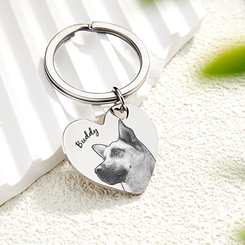 Custom Name Keychain – Personalized Stainless Steel Gift for Dog Lovers