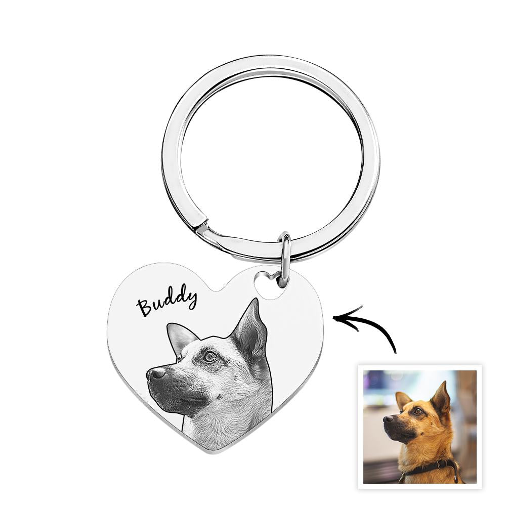 Custom Name Keychain – Personalized Stainless Steel Gift for Dog Lovers