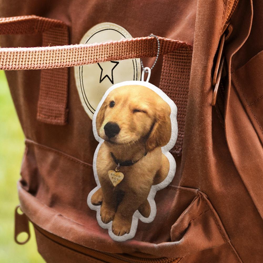 Custom Dog Photo Keychain – Personalized Cloth Gift for Dog & Cat Lovers