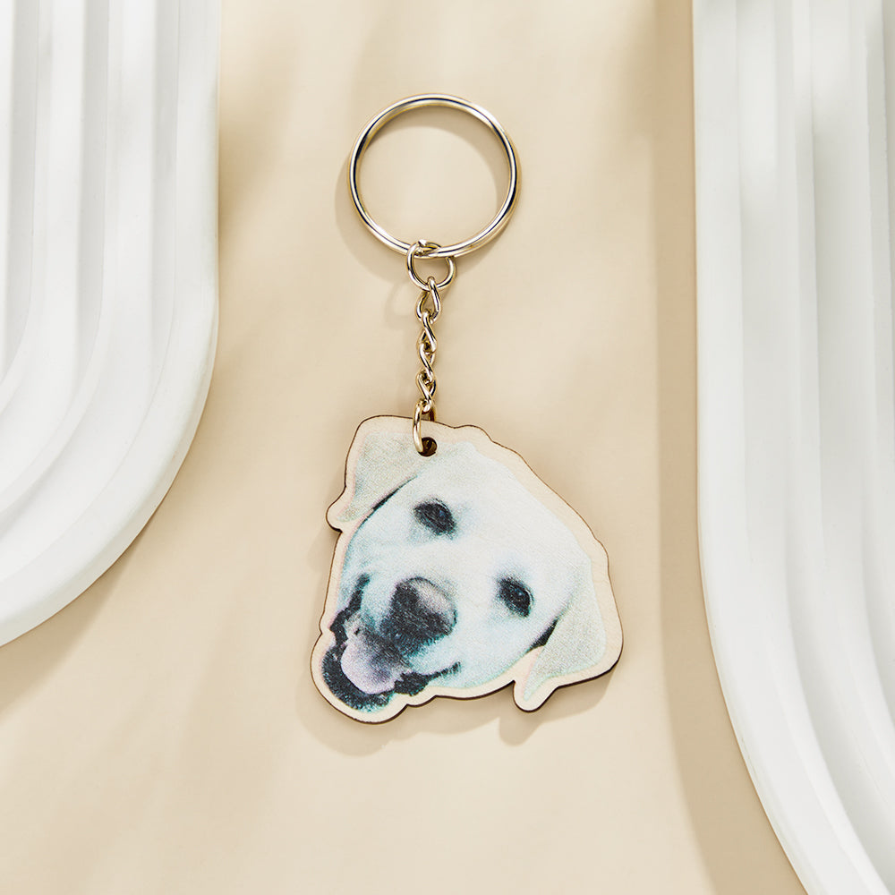 Personalized Dog Photo Keychain – Memorial Gift for Dog Lovers