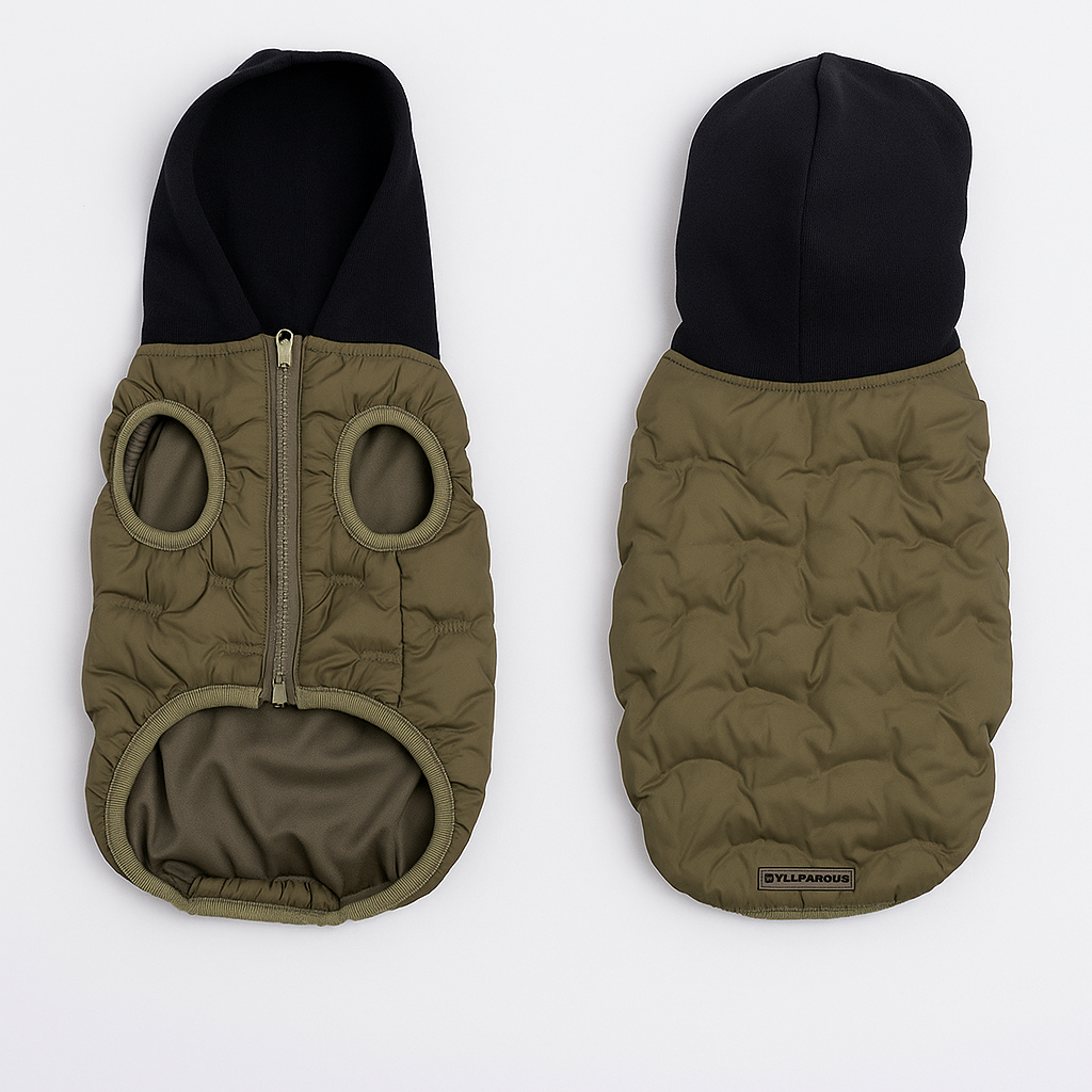 Spot Embossed Hooded Dog Coat