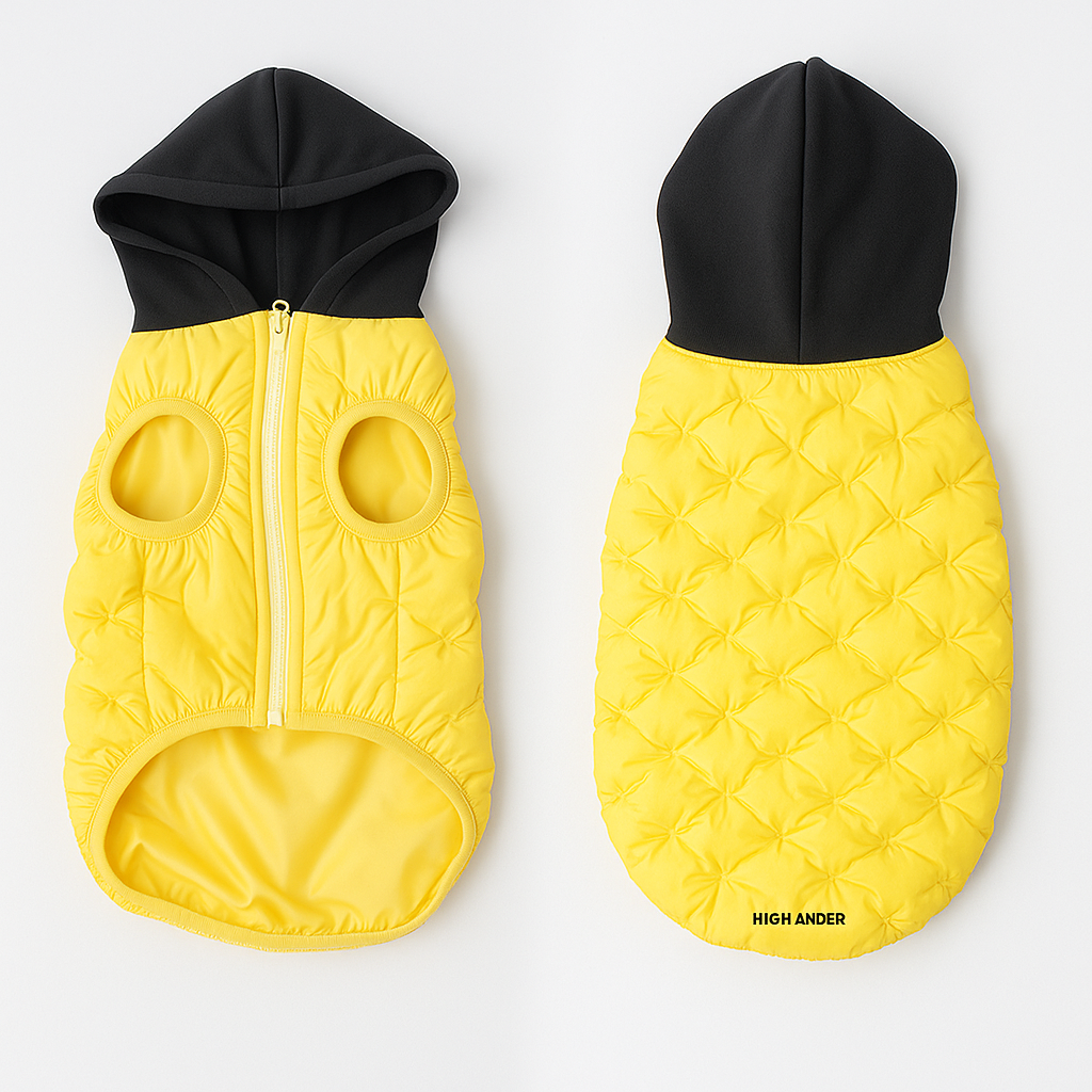 Spot Embossed Hooded Dog Coat