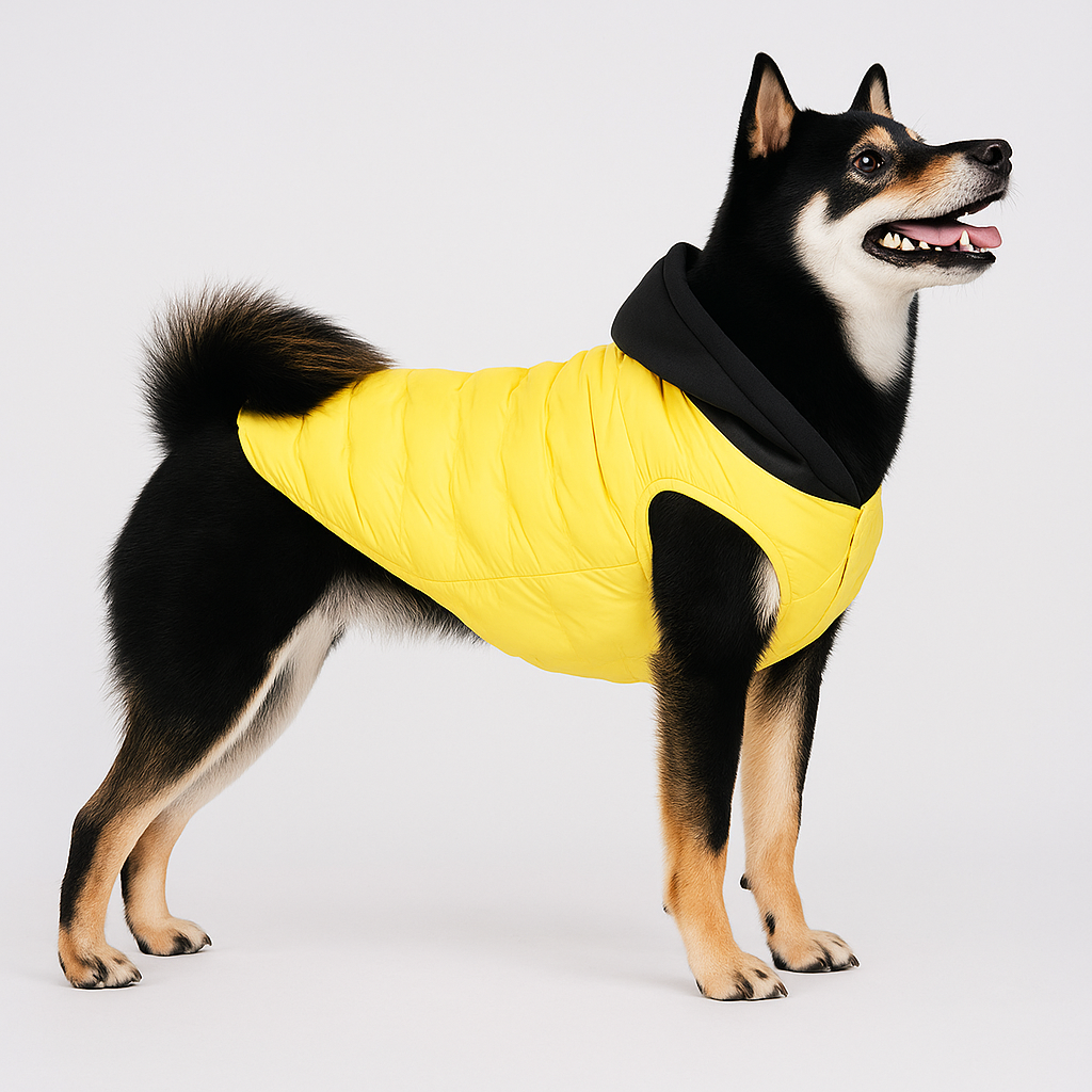 Spot Embossed Hooded Dog Coat