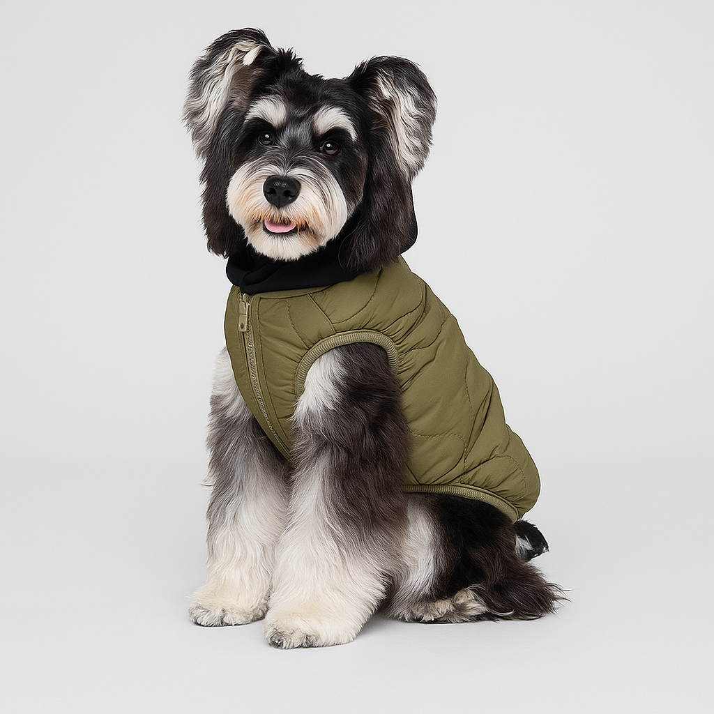 Spot Embossed Hooded Dog Coat