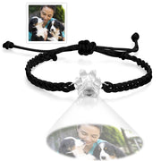 Custom Dog Paw Photo Projection Bracelet – Personalized Braided Rope Gift