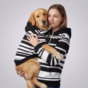Classic Black and White Stripe Matching Human Hoodie for Dog Owners