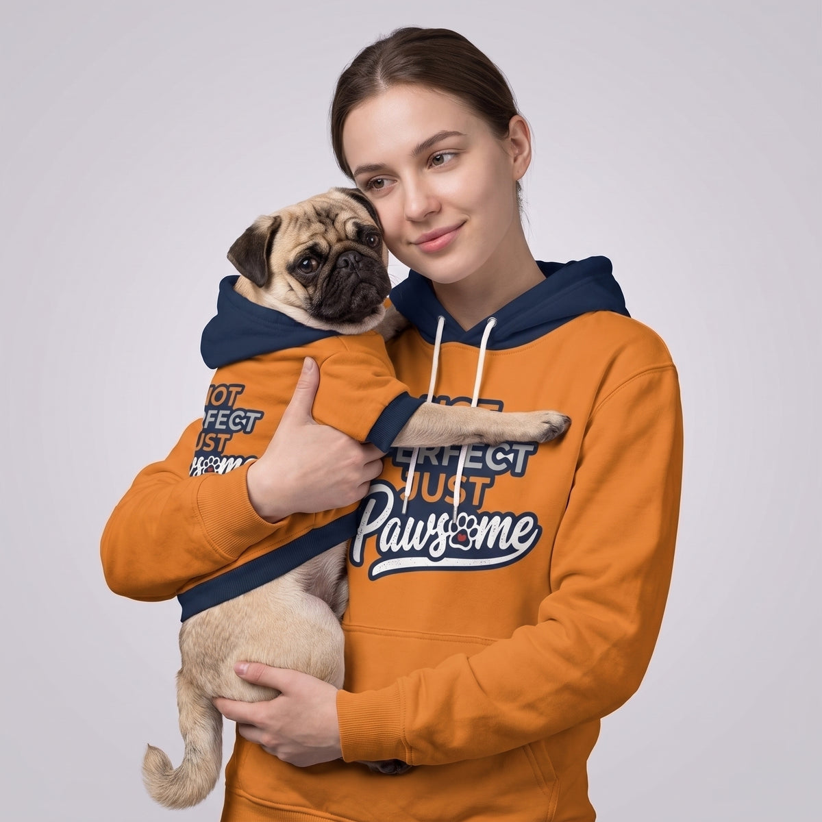 Not Perfect Just Pawsome Matching Human Hoodie for Dog Owners