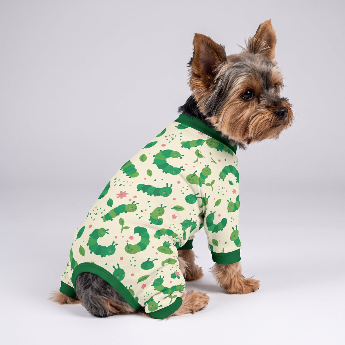 Green Caterpillar Boy Dog Pajamas for Small and Big Dogs